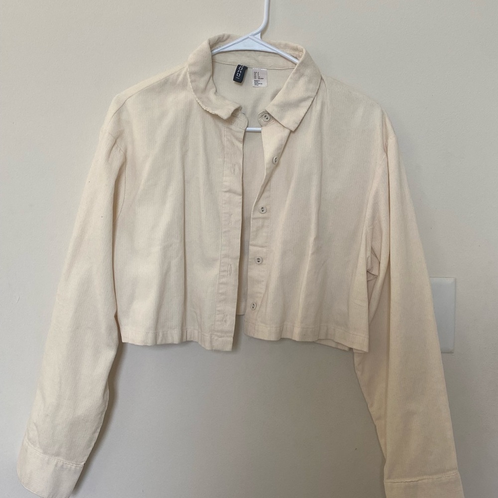Off-white, Cream Crop Shacket